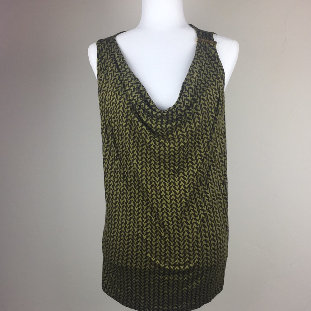 Michael Kors olive green and brown tank top